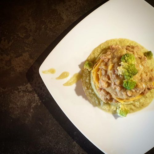 Spaghetti broccoli e salsiccia