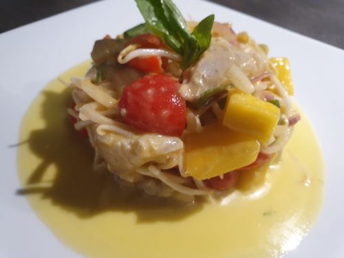 Insalata estiva di orata in salsa all’arancia