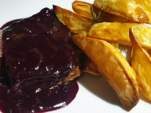 Filetto ubriaco ai mirtilli