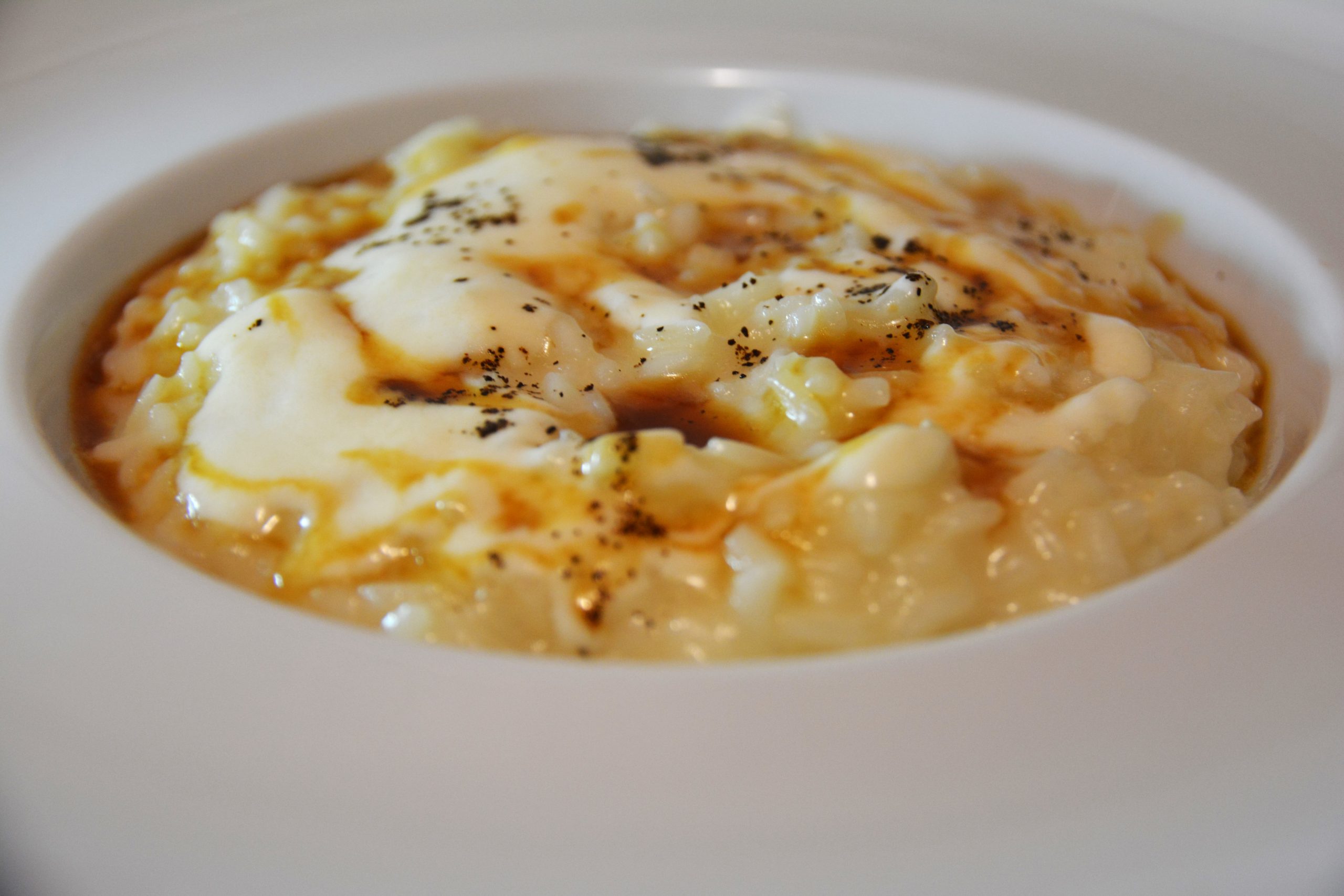 Risotto alla crema di grana, riduzione di birra e caffè